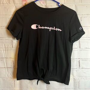 Girls Large Champion Tie Front Cap Sleeve TShirt NWT